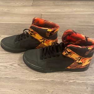 Supra x Rothco Black & Savage Orange Camo Skate Shoes